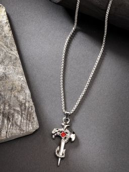 NVR - Men Silver Plated Stainless Steel Pendant With Chain