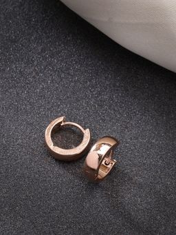 NVR - Men Rose Gold Stainless Steel Hoop Earrings