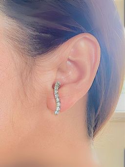 LuxeVogue - 925 Sterling Silver 18K Gold Plated Luxe Sparkling Earrings for Women