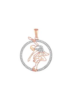 LuxeVogue - 925 Sterling Silver 18K Rose Gold Plated Skater Pendant