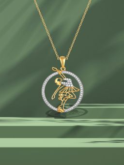 LuxeVogue - 925 Sterling Silver 18K Gold Plated Skater Pendant