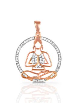 LuxeVogue - 925 Sterling Silver 18K Rose Gold Plated Yoga Pose Pendant