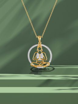 LuxeVogue - 925 Sterling Silver 18K Gold Plated Yoga Pose Necklace