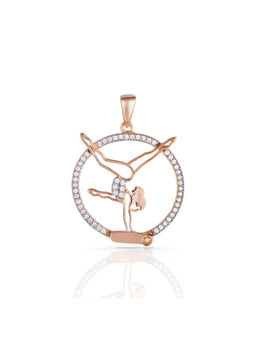 LuxeVogue - 925 Sterling Silver 18K Rose Gold Plated Gymnastics Pendant