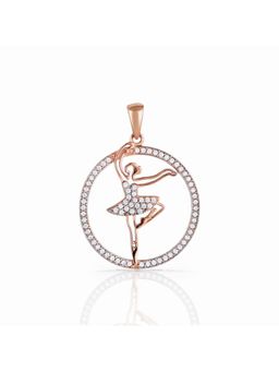 LuxeVogue - 925 Sterling Silver 18K Rose Gold Plated Dancing Pendant for Women