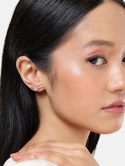 LuxeVogue - 925 Silver 18K Rose Gold Plated Moonlight Glitter Earrings for Women