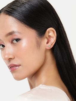 LuxeVogue - 925 Sterling Silver 18K Gold Plated Moonlight Glitter Earrings for Women