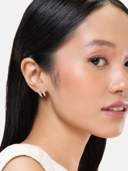 LuxeVogue - 925 Sterling Silver 18K Rose Gold Plated Luxe Wraparound Earrings