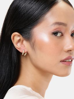 LuxeVogue - 925 Sterling Silver 18K Gold Plated Luxe Wraparound Cuff Earrings for Women