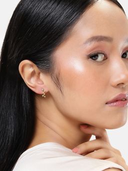 LuxeVogue - 925 Sterling Silver 18K Gold Plated Star Vine Stud Earrings for Women