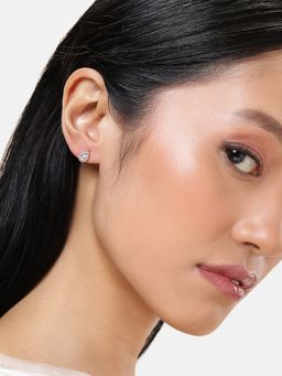 LuxeVogue - 925 Silver 18K Rose Gold Plated Contemporary Tear Drop Stud Earrings