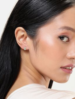 LuxeVogue - 925 Sterling Silver 18K Gold Plated Contemporary Tear Drop Stud Earrings