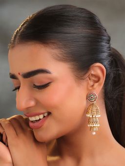 Yellow Chimes - Traditional Gold Plated Long Jhumkas