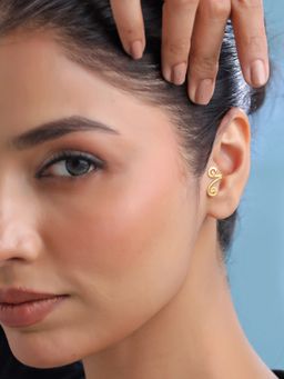 Yellow Chimes - Gold Plated Ear Cuff