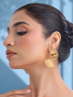 Yellow Chimes - Gold Plated Twisted Earrings