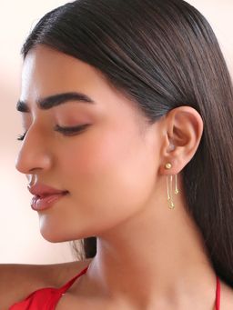 Yellow Chimes - Gold Plated Drop Earrings