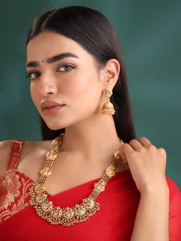 Yellow Chimes - Golden Long Temple Jewellery Set