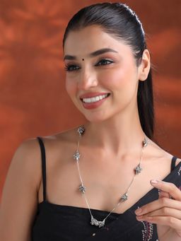 Yellow Chimes - Traditional Oxidised Silver Plated Ghungroo Necklace