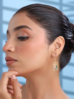 Yellow Chimes - Yellow Flower Pressed Drop Earrings