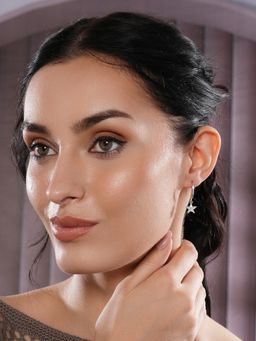 Aatmana - Rhodium-Plated Star Drop Earrings