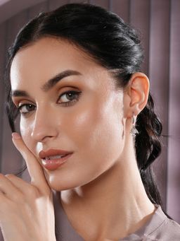 Aatmana - Rhodium Plated Crystal Fish Shaped Drop Earrings