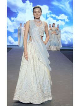 DIVYA SAMAL - Chandrika White Skirt With Blouse And Dupatta