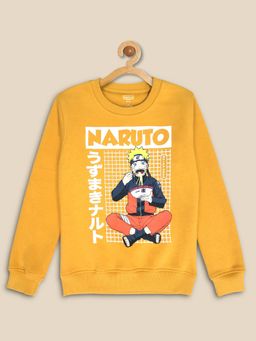 Kidsville - Naruto Printed Yellow Sweatshirt For Boys