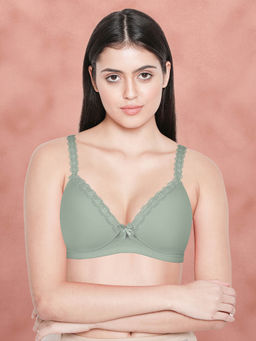 Shyaway - Taabu By Shyaway Bay Green Lace Strap Padded Wirefree T-Shirt Bra