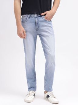 LINDBERGH - Men Blue Solid Slim Fit Mid-Rise Jeans