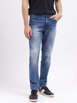 LINDBERGH - Men Blue Solid Tapered Fit Mid-Rise Jeans