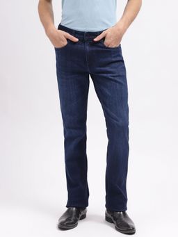 LINDBERGH - Men Blue Solid Bootcut Mid-Rise Jeans