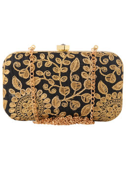 Anekaant - Ethnique Black Gold Evening Clutch Bag