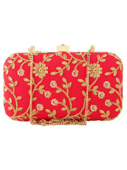 Anekaant - Ethnique Red Gold Evening Clutch Bag