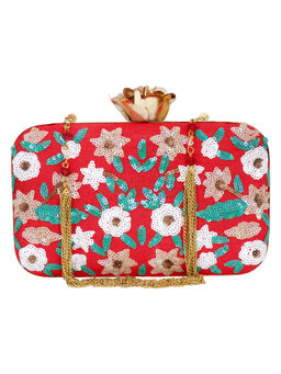 Anekaant - Minaudiere Red And Multicoloured Evening Clutch Bag