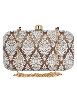 Anekaant - Minaudiere White And Gold Evening Clutch Bag