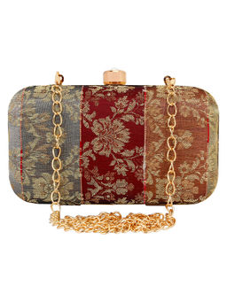 Anekaant - Minaudiere Party Clutch Bag Wine And Multicolour