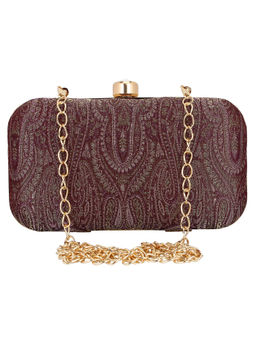 Anekaant - Minaudiere Party Clutch Bag Purple And Gold