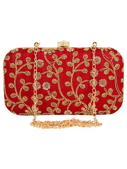 Anekaant - Ethnique Embroidered Party Clutch Bag Maroon