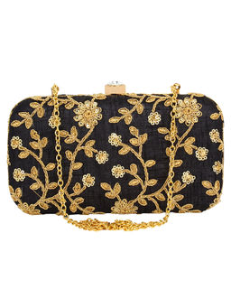 Anekaant - Ethnique Embroidered Party Clutch Bag Black