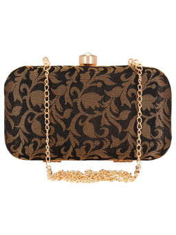 Anekaant - Ethnique Embroidered Party Clutch Bag Black & Gold