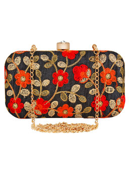 Anekaant - Ethnique Embroidered Party Clutch Bag Black & Multi