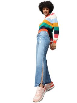 ONLY - Women Patterned Blue Jeans