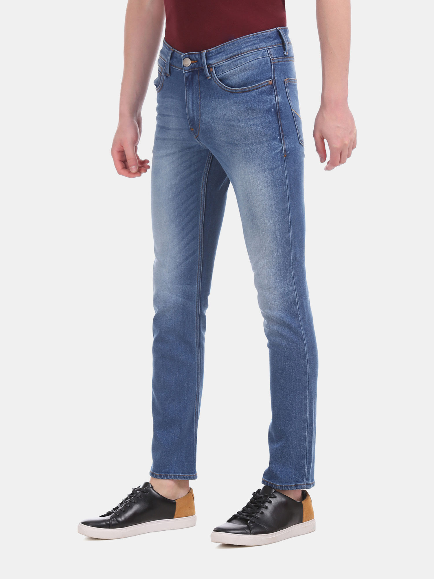 Buy AD By Arvind Blue Solid Jeans (34 