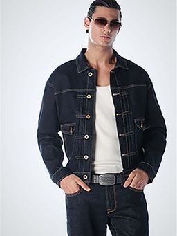 Jack & Jones - Men Regular Fit Dark Blue Denim Jacket