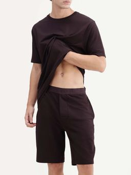 Rare Rabbit - Brown Branded Elastic Waist Shorts