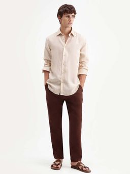 Rare Rabbit - Rust Double Layer Regular Fit Drawstring Trousers