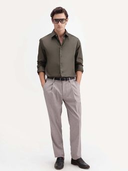 Rare Rabbit - Grey Regular Fit Solid Trouser