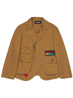 Dsquared2 - Boys Brown Logo-Patch Zip-Up Jackets