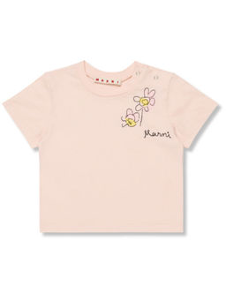 Marni - Pink Logo-Embroidered T-Shirts