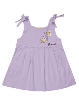 Marni - Purple Floral Tie-Up Dress